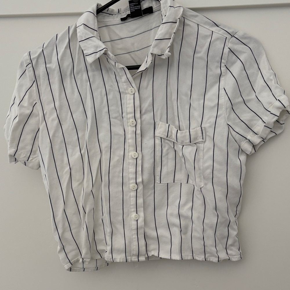 Forever 21 Black and White Striped Shirt.